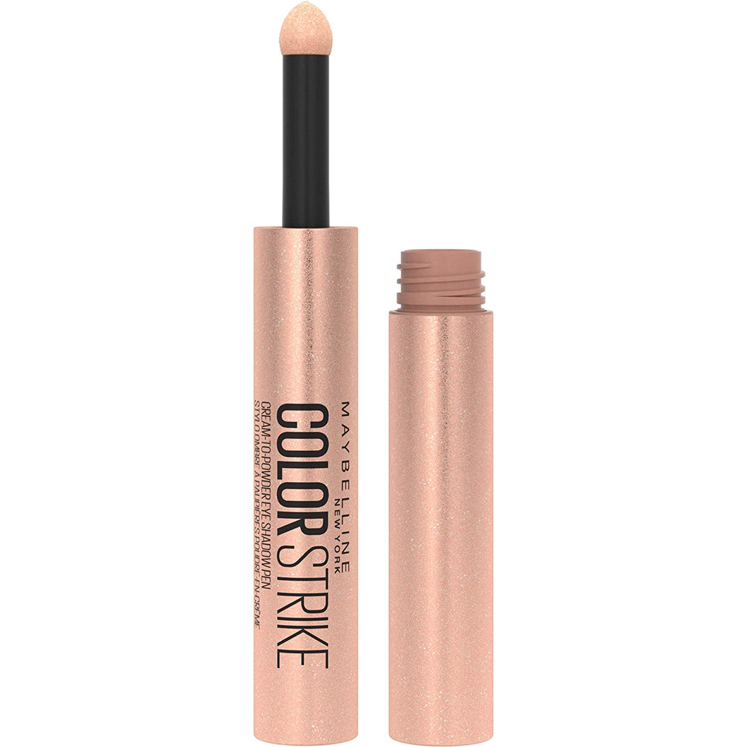 Maybelline Color Strike Eye Shadow Pluma, acabado en crema a polvo, cobertura completa, resistente a arrugas