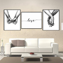 Cargar imagen en el visor de la galería, Lienzo decorativo para pared con texto en inglés &quot;Love and Hand in Hand  NDP 5
