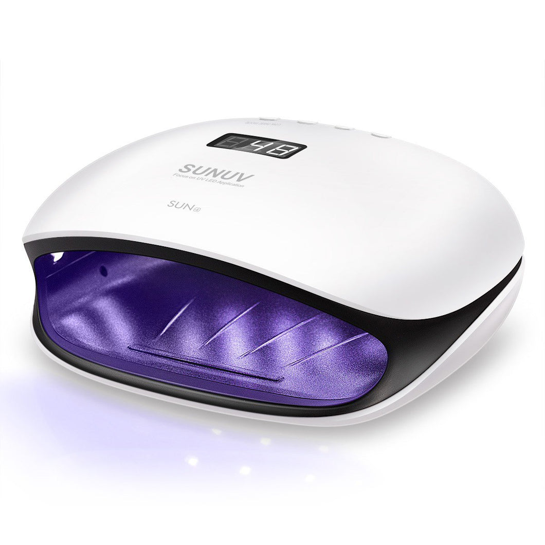 Secador de uñas con gel con LED de 48 W UV y sensor (blanco), de Sunuv  NDP-23