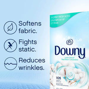 Downy sábanas suavizantes para secadora, algodón fresco, 250 unidades  NDP 87