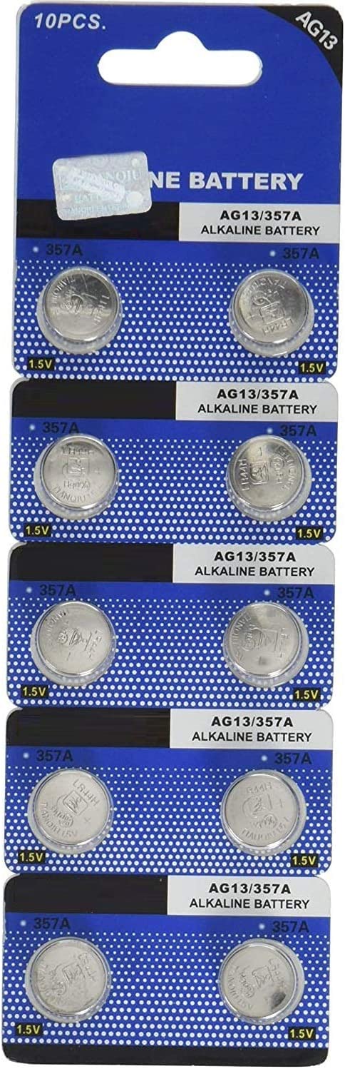 10 pilas de botón Ag13 LR44 SR44 L1154 A76 LR1154 357A