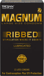 Condones lubricados acanalados Trojan Magnum (12 unidad) NDP-29