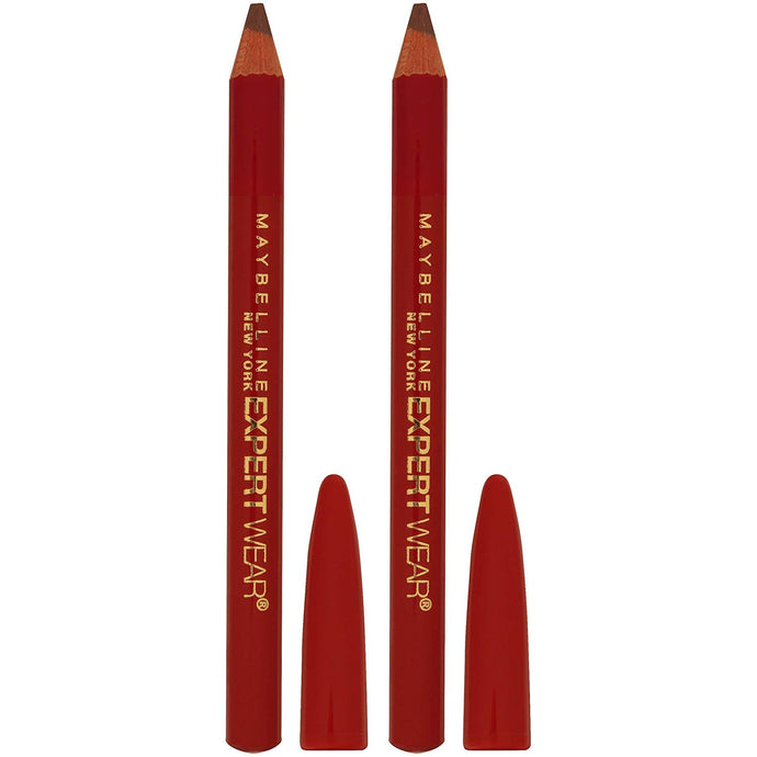 Maybelline New York Makeup Expert usa lápices de cejas gemelas y lápices de ojos, sombra marrón claro, 2 unidades