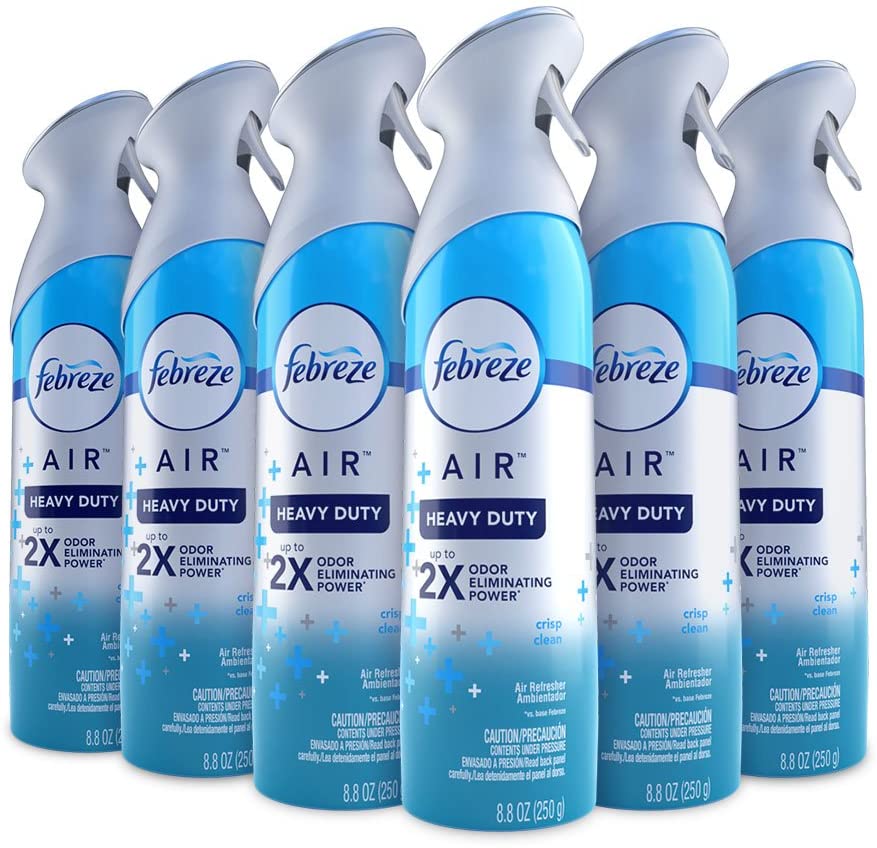 Ambientador para coche Febreze, Limpieza pesada y crujiente, 8.8 onzas (6 unidades) NDP 26