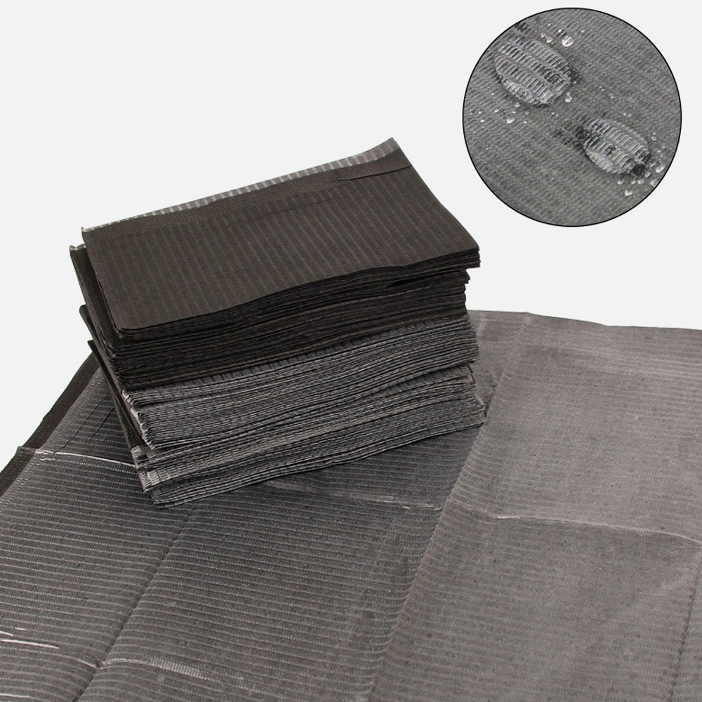 Baberos suministros de tatuaje, 125 piezas de 13.0 x 16.9 in (negro), NDP-52