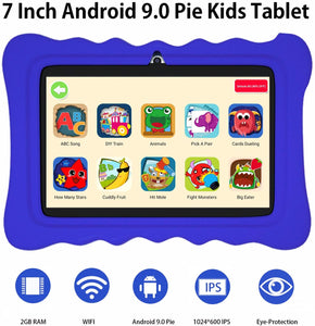Tableta para niños, 7 pulgadas Kid Edition Tablets Android 9.0 con WiFi, 2 + 16GB  NDP 61
