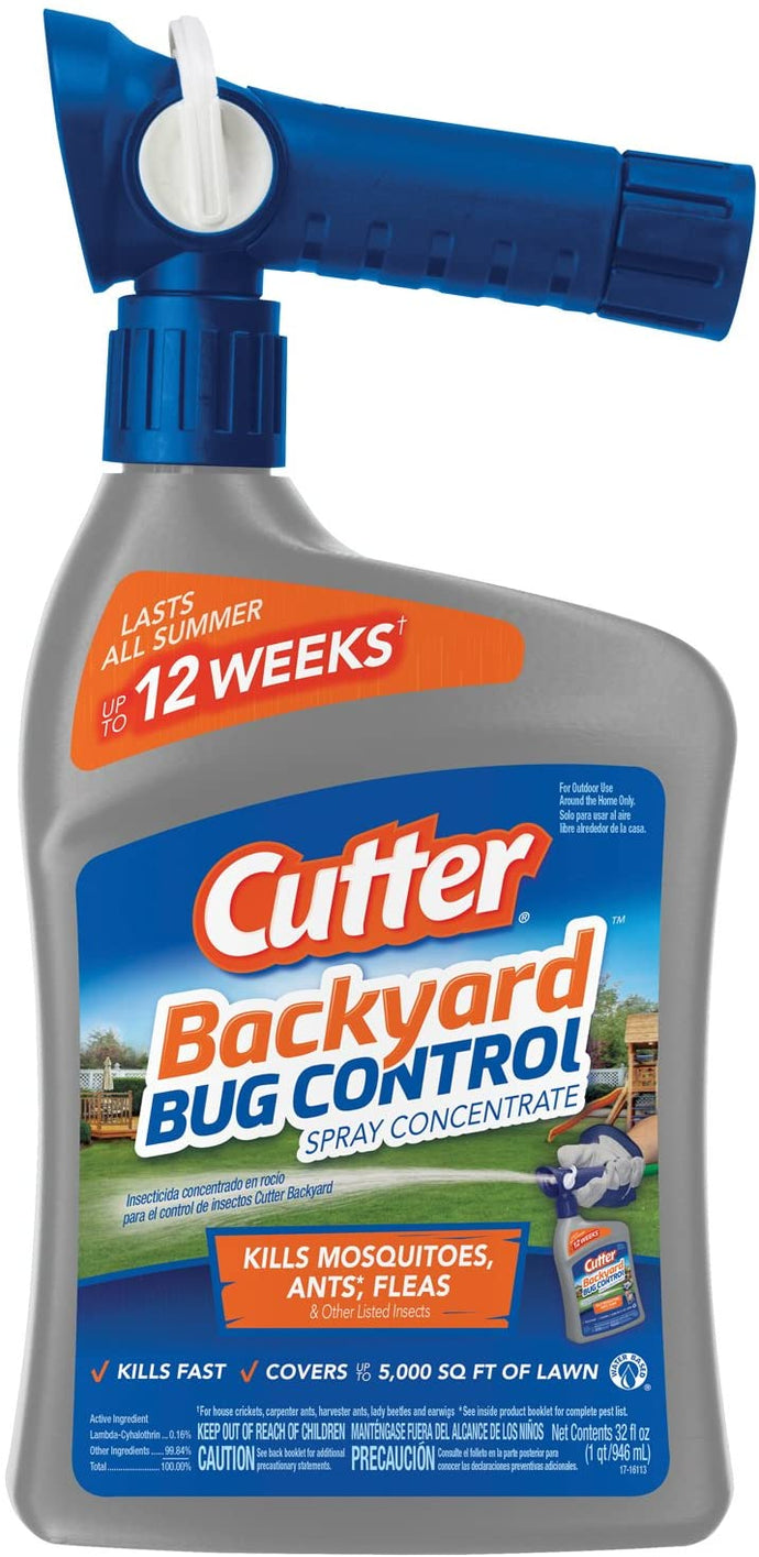 Cutter Concentrado en aerosol para control de insectos en el patio trasero 32oz 6 Paquete NDP6
