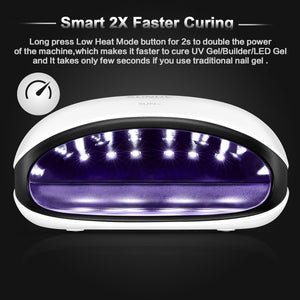 Secador de uñas con gel con LED de 48 W UV y sensor (blanco), de Sunuv  NDP-23