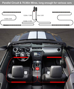 Luces para interior de auto, tira de luz Led para auto, diseño de dos líneas, impermeables NDP-7