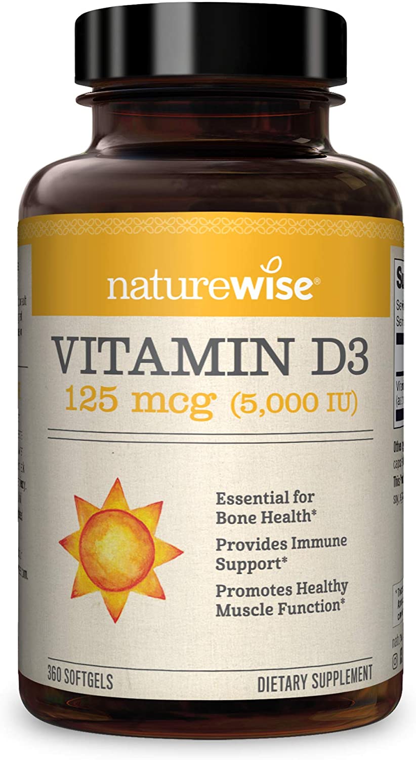 Vitamina D3 5000 IU en aceite de oliva 360 Capsulas .