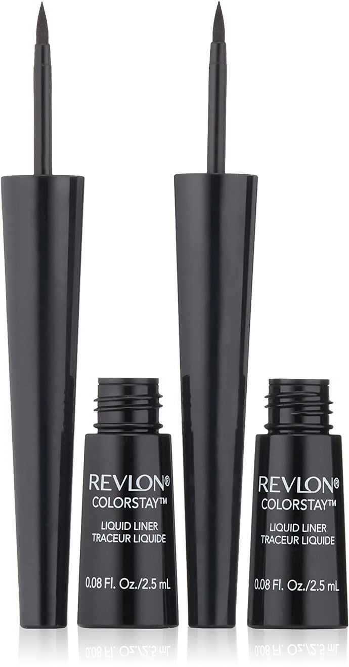 Revlon ColorStay Liquid Liner Paquete doble, negro más negro, 0.08oz