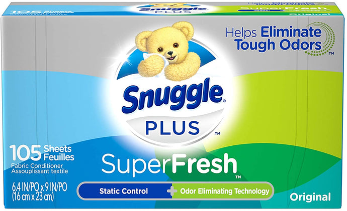 Suavizante Snuggle Plus para telas super frescas con ingredientes para combatir el olor (105 Hojas) NDP 94