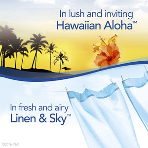 Febreze Ambientador para coche, 2 lino y cielo y 2 aromas hawaianos Aloha (4 unidades) NDP-85