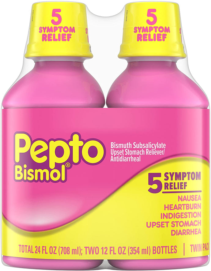 Pepto Bismol líquido, 12 fl oz, paquete de 2 NDP1