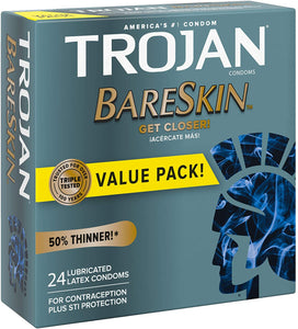Condones de látex lubricados con piel sintética Trojan Sensitivity NDP-7