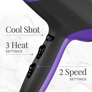 Secador de cabello Remington Damage Protection con tecnología de cerámica + iónico + turmalina, púrpura NDP-39