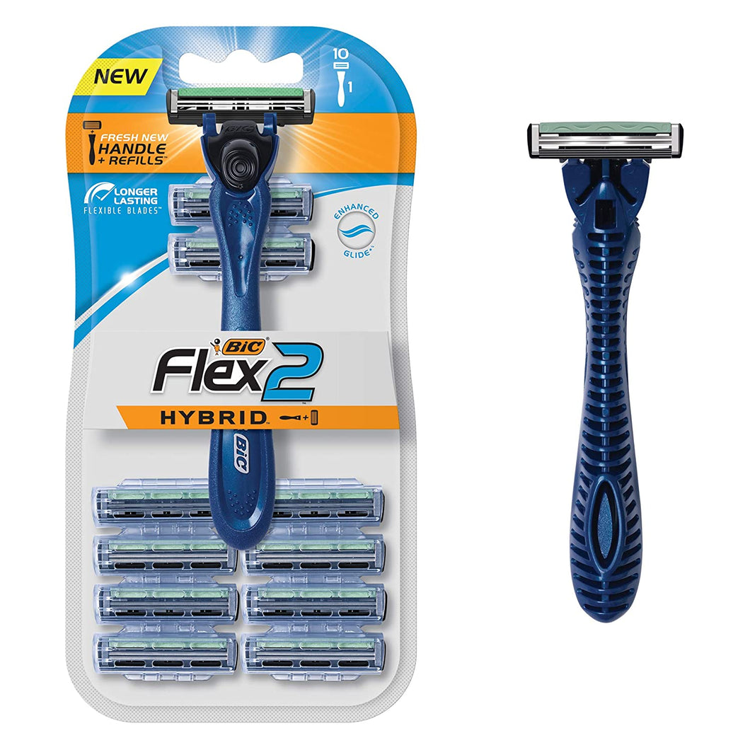 Maquinilla de afeitar Twin Blade para hombre, una manija 10 cartuchos NDP-50