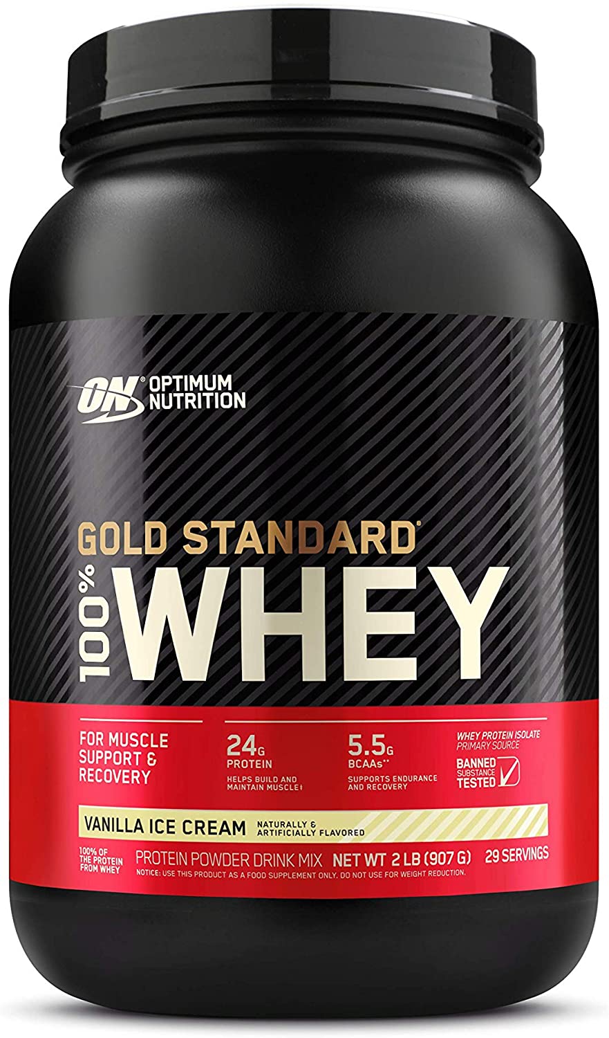 Optimum Nutrition Proteína de Suero de Leche en Polvo, Helado de vainilla, 2 Libra   NDP20