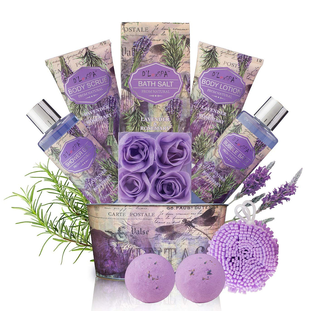 cesta de aromaterapia de lavanda y romero egalo de día de la madre, cumpleaños, día festivo 13 unidadesNDP-7