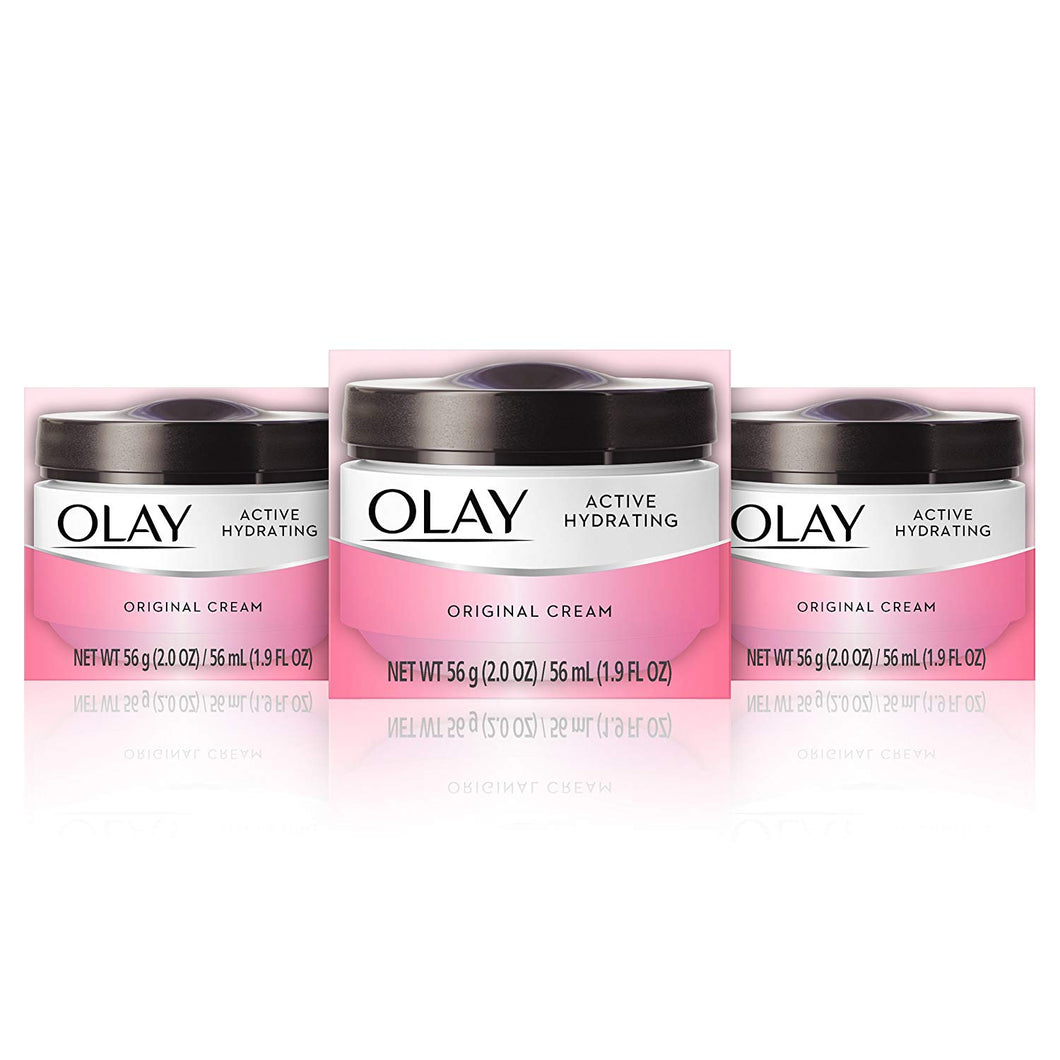 Olay Active Hidratante Crema Hidratante Facial, 2 Oz, Paquete de 3