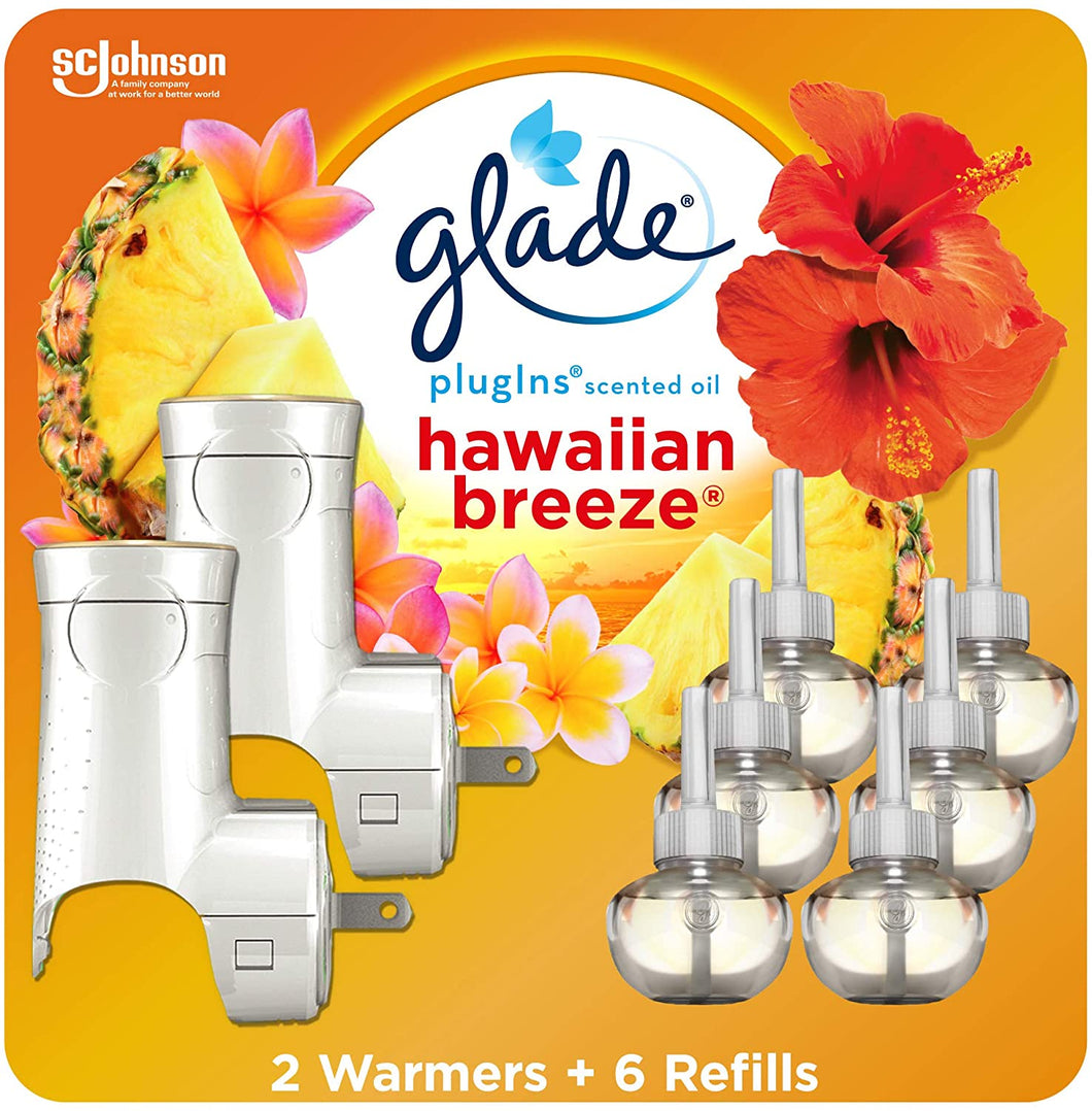 Ambientador aromático para el hogar y el baño, Brisa Hawaiana, 2 calentadores + 6 recargas NDP 56