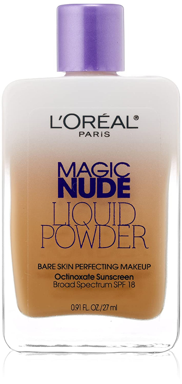 L'Oreal Paris Magic Nude Liquid Powder Bare Skin Perfecting SPF 18 de maquillaje, 0,91 onza, Buff Beige