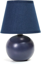 Cargar imagen en el visor de la galería, Lámpara mini globo de mesa de cerámica, color negro.  NDP 27
