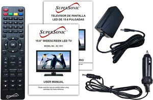TelevisorSC-1511H LED de pantalla ancha HDTV de 15 pulgadas pantalla plana con compatibilidad USB, lector de tarjetas SD NDP6