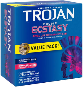 Trojan Double Ecstasy Condones lubricados - 24 unidades NDP-34