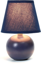Cargar imagen en el visor de la galería, Lámpara mini globo de mesa de cerámica, color negro.  NDP 27
