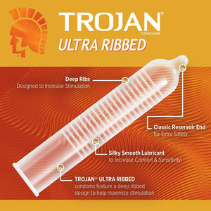 Condones Trojan Lubricado ultra acanalado NDP-13