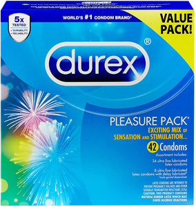 Durex Condones variados, 42 unidades, una emocionante mezcla de sensación