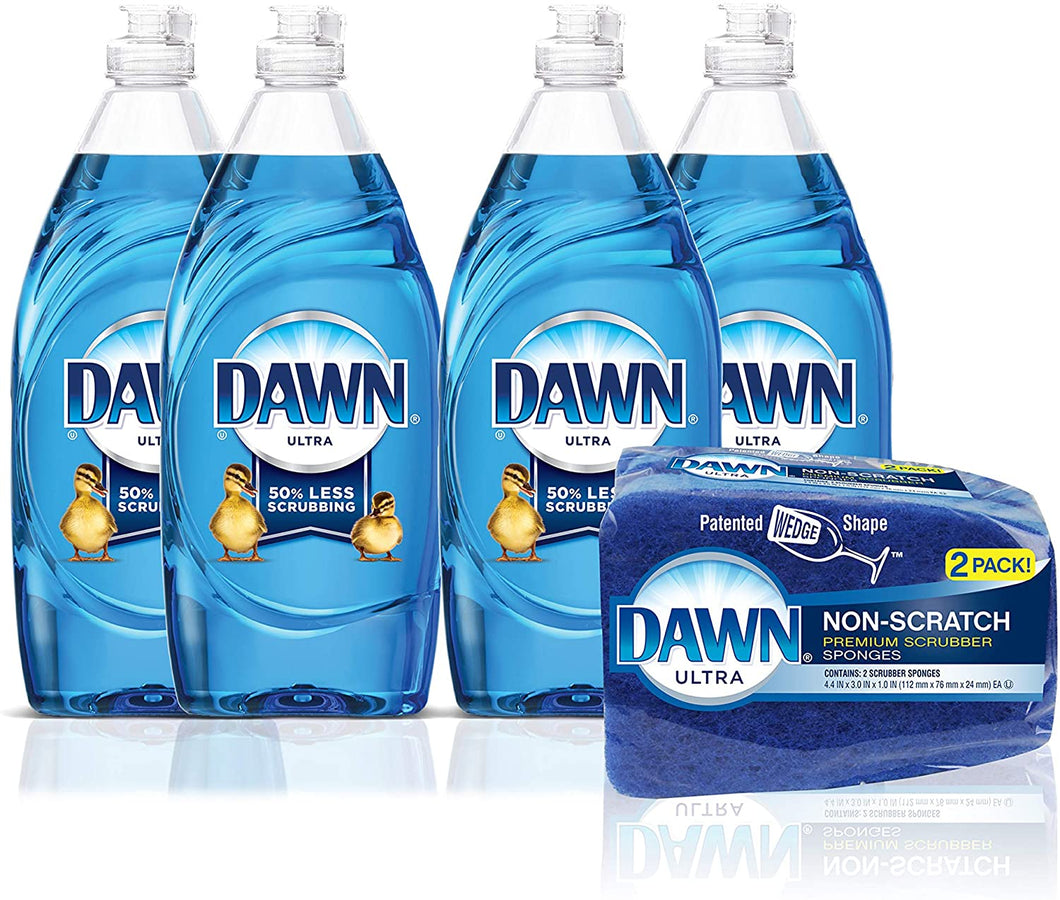 Ultra jabón líquido para lavavajillas + esponja antiarañazos para el amanecer, original   NDP 12