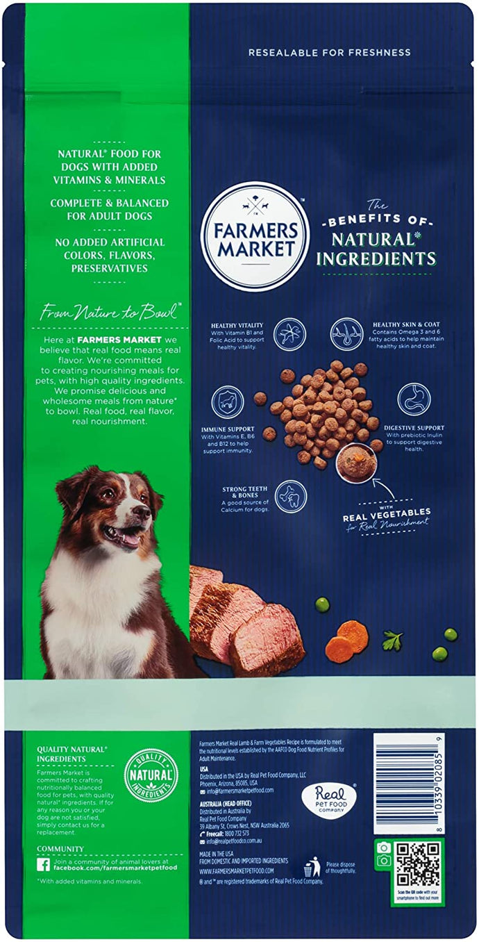Alimentos para perros secos y naturales de granjeros Tamaño: 4 lb  NDP 4