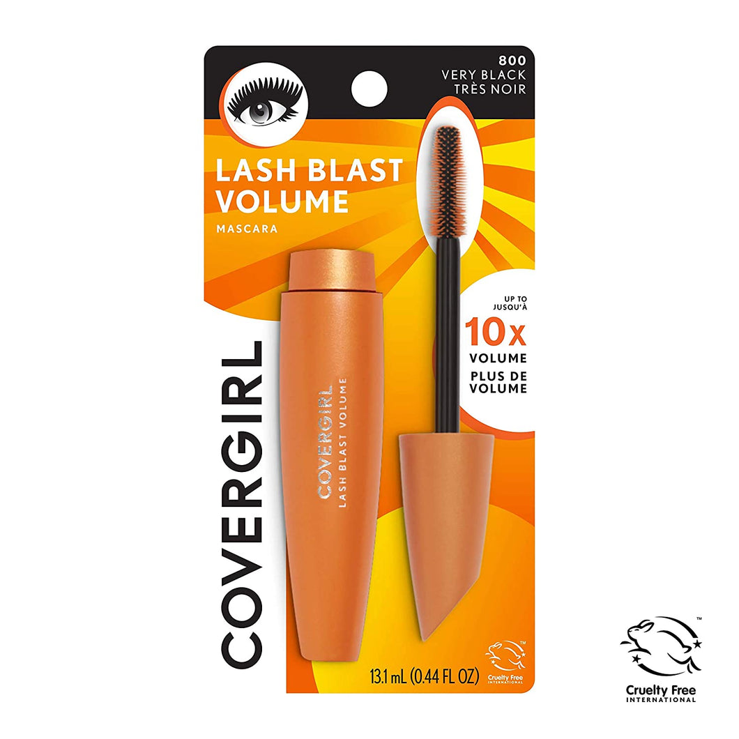 Máscara de volumen LashBlast Very Black 800 de Covergirl, paquete de 0.44 onzas