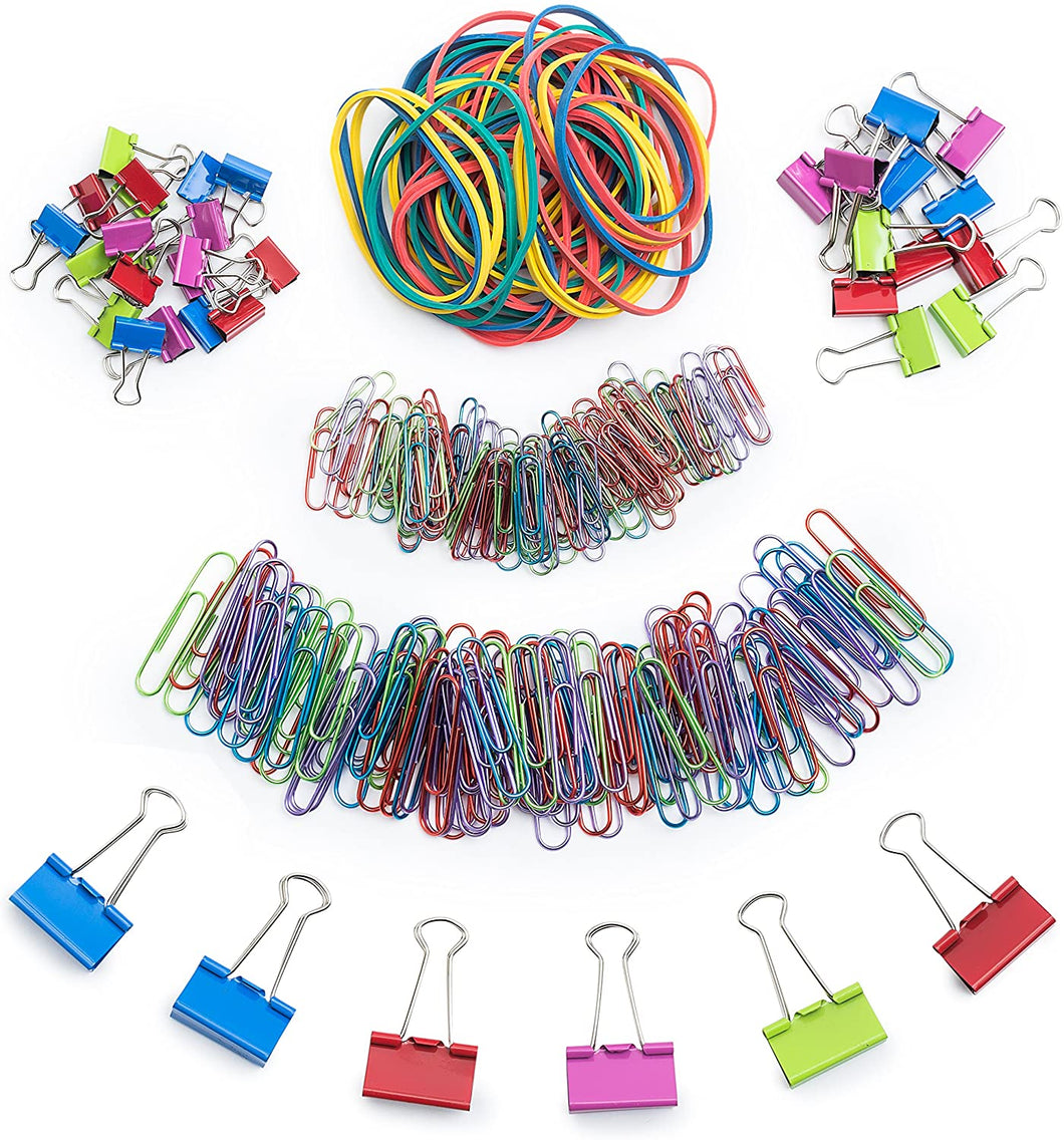 Clips de papel (tamaño mediano, pequeño y pequeño, clips de papel, bandas de goma NDP79