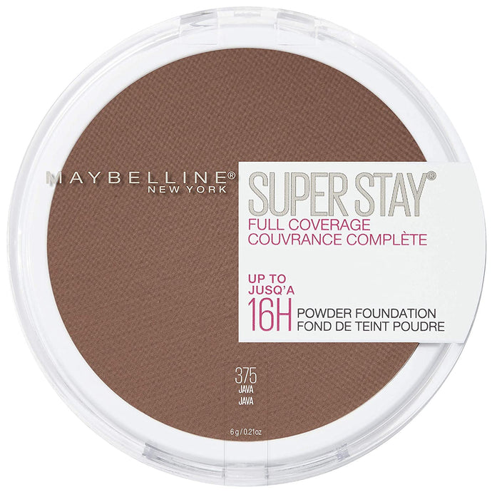 Maquillaje de base en polvo Maybelline New York Super Stay cobertura total, 0.21 onzas. 375 JAVA