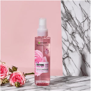 Garnier Spray de niebla facial con agua de rosas, 4.4 oz