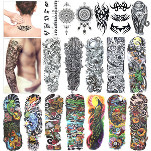 tatuaje temporal adicional Tatuaje cuerpo negro pegatinas para hombre y mujer (18 láminas) NDP-13