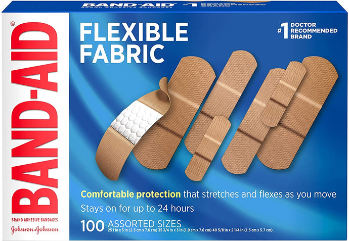 Vendas adhesivas de tela flexible, tamaños variados, 100 ct, beige NDP11