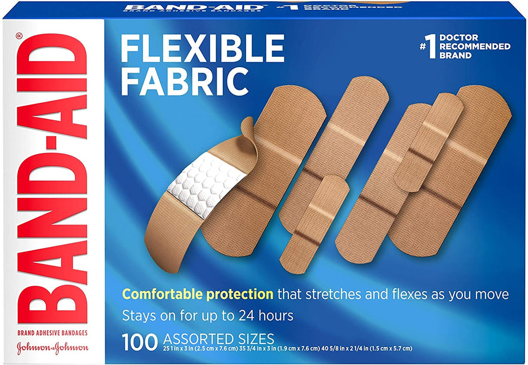 Vendas adhesivas de tela flexible, tamaños variados, 100 unos
