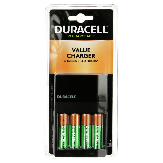 Duracell - Baterías AA recargables con cargador- 4 unidades NDP19