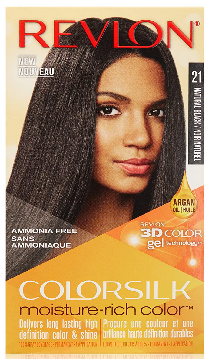 Revlon Colorsilk - Color de cabello rico en humedad, Natural Negro No.21