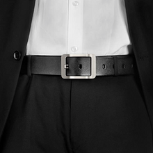 Cargar imagen en el visor de la galería, Cinturón de vestir casual de cuero genuino- Negra  NDP-1
