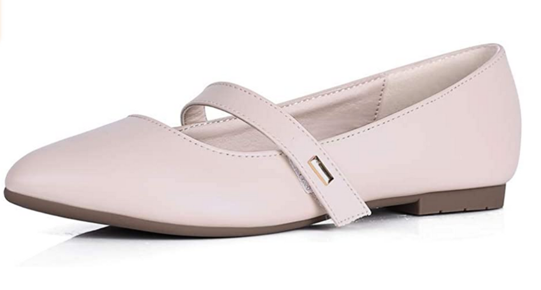 Zapatos de punta puntiaguda para mujer cómodos beige NDP 23