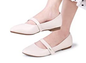 Zapatos de punta puntiaguda para mujer cómodos beige NDP 23