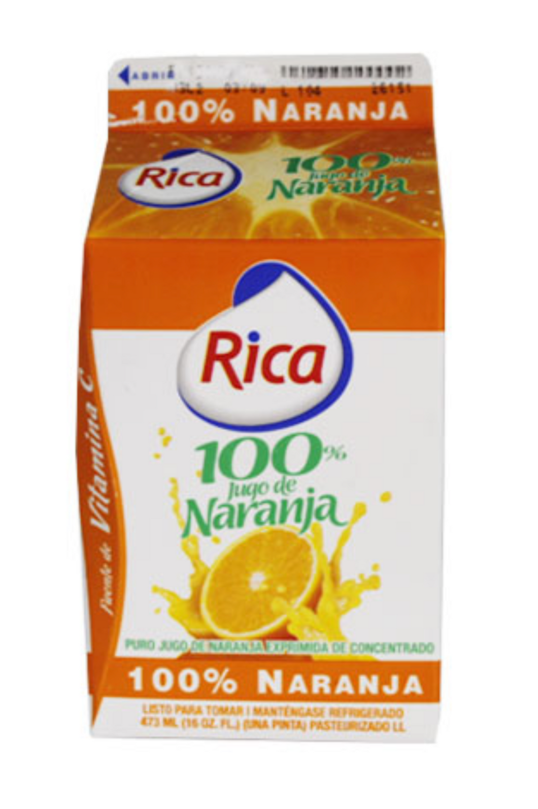 Rica Jugo 100% 16 Oz