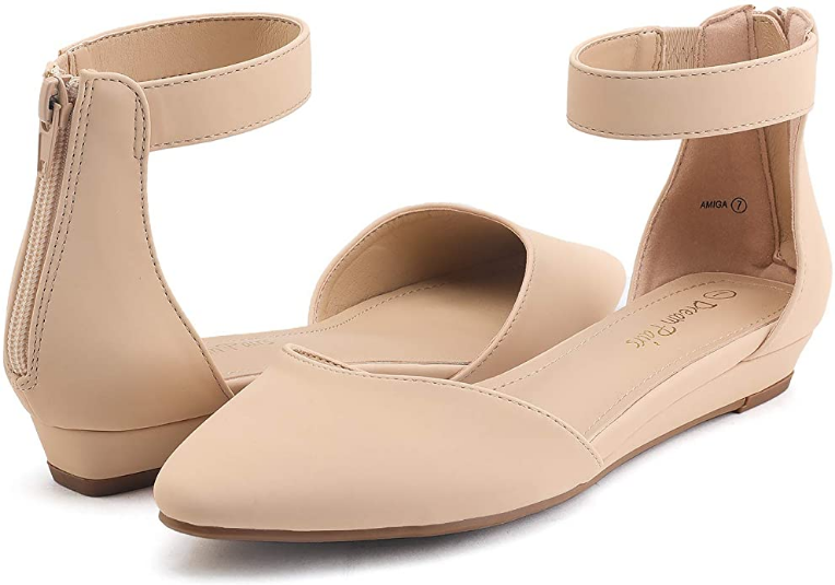 Pairs Amiga - Zapatos planos de cuña bajos para mujer NUDE NDP 20
