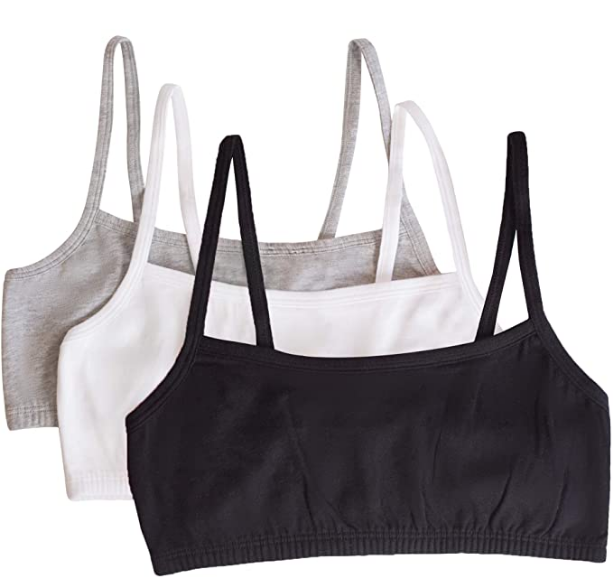 Sostén deportivo con almohadillas, para mujer, Blanco / Gris Brezo / Tono Negro - Paquete de 3 NDP11