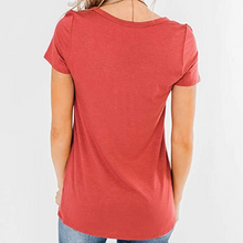 Cargar imagen en el visor de la galería, Sovelen - Camisetas sueltas con cuello en V Rojo NDP17

